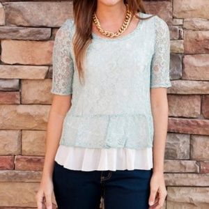 NWT BEAUTIFUL top layers PALE BLUE LOVELY